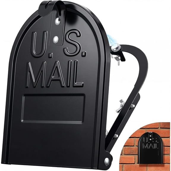 8 x 10 in Brick Mailbox Replacement Door, Black Stainless Steel