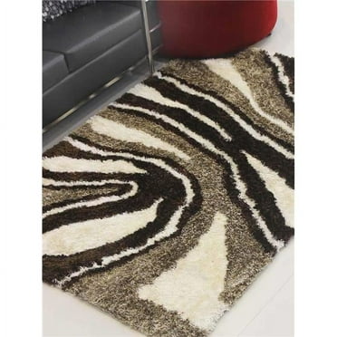 8 x 10 in. Hand Tufted Shag Polyester Rectangle Area Rug Contemporary, Multicolor