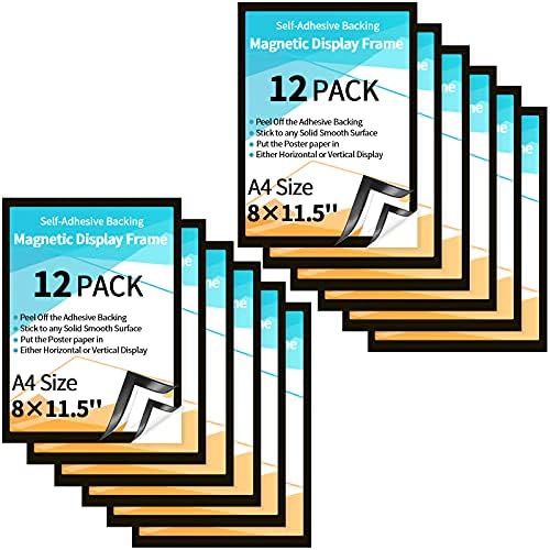 Sticky Display Frame 8 x 11.5 Inch Magnetic Sign Holder Magnetic Display Frame Self Adhesive ...