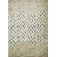 thumbnail image 1 of 8â€™ x 11â€™ Beige Blue Distressed Chevron Area Rug, 1 of 5