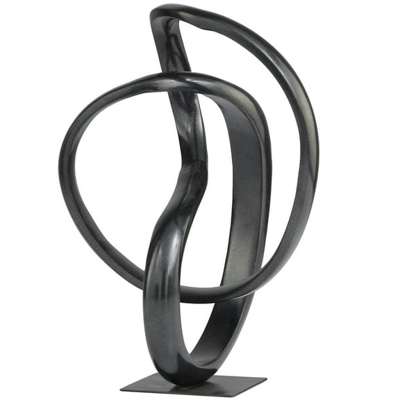 8" x 11" Dark Gray Aluminum Metal Abstract Sculpture, by DecMode