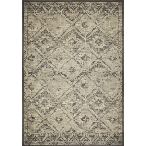8â€™ x 11â€™ Gray Beige Distressed Diamond Area Rug
