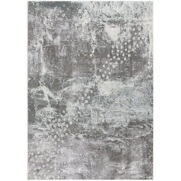 8â€™ x 11â€™ Gray Distressed Abstract Area Rug