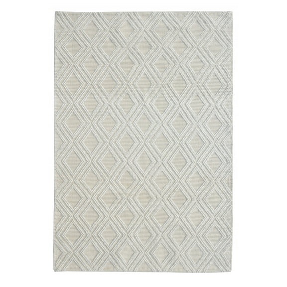 8’ x 11’ Ivory Diamond Lattice Modern Area Rug
