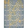 thumbnail image 1 of 8â€™ x 11â€™ Ivory and Blue Indoor Outdoor Area Rug, 1 of 6