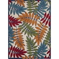 thumbnail image 1 of 8â€™x 11â€™ Multicolored Leaves Indoor Outdoor Area Rug, 1 of 7