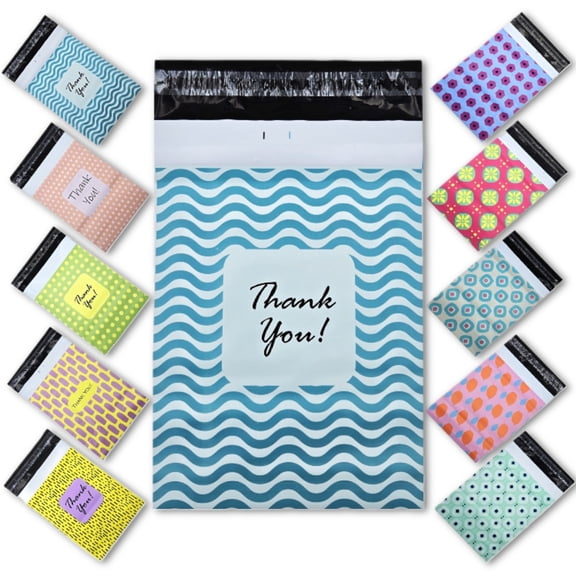 8 x 11 Poly Mailers Designer Quality 2.4Mil Thickness Shipping Plastic Envelopes Mailing Bags Self Adhesive Printed