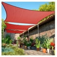 thumbnail image 1 of 8' x 11' Red Sun Shade Sail UPF50 Rectangle SMTAPR1013 Canopy Fabric Cloth Screen, Water and Air Permeable & UV Resistant, Heavy Duty, Carport Patio Outdoor - We Customize Size, 1 of 7