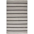 thumbnail image 1 of 8 x 11 ft. Black & White Striped Dhurrie Hand Woven Stain Resistant Rectangle Area Rug, 1 of 1