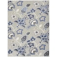 thumbnail image 1 of 8 x 11 ft. Blue & Gray Floral Stain Resistant Non Skid Rectangle Area Rug - Blue and Gray - 8 x 11 ft., 1 of 1