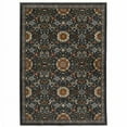 thumbnail image 1 of 8 x 11 ft. Blue Red Ivory & Gold Oriental Power Loom Stain Resistant Rectangle Area Rug with Fringe, 1 of 1