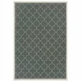 thumbnail image 1 of 8 x 11 ft. Gray Geometric Stain Resistant Indoor & Outdoor Rectangle Area Rug - Gray and Ivory - 8 x 11 ft., 1 of 1