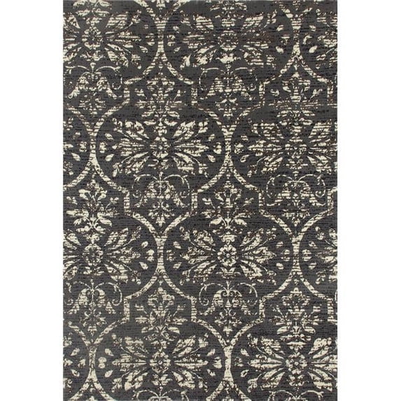 8 x 11 ft. London Collection Bud Vase Woven Area Rug, Grey