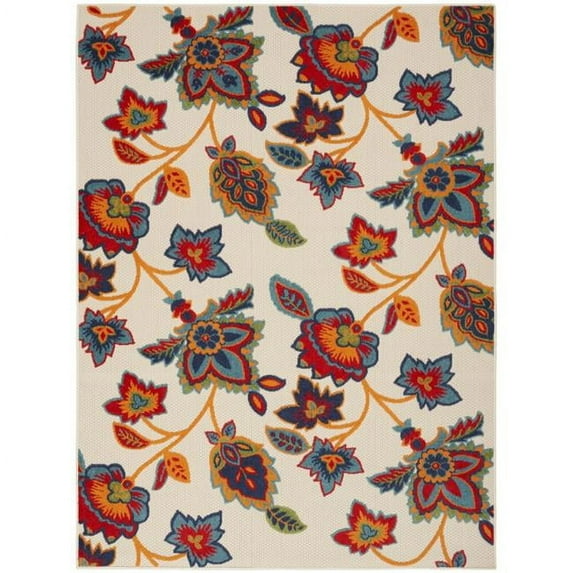 8 x 11 ft. Multicolor Floral Stain Resistant Non Skid Rectangle Area Rug - Multicolor - 8 x 11 ft.