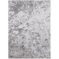 thumbnail image 1 of 8 x 11 ft. Silver Gray & White Abstract Stain Resistant Rectangle Area Rug, 1 of 1