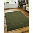 thumbnail image 1 of 8 x 11 ft. Solid Hand Knotted Loom Woolen Solid Area Rug, Green, 1 of 1