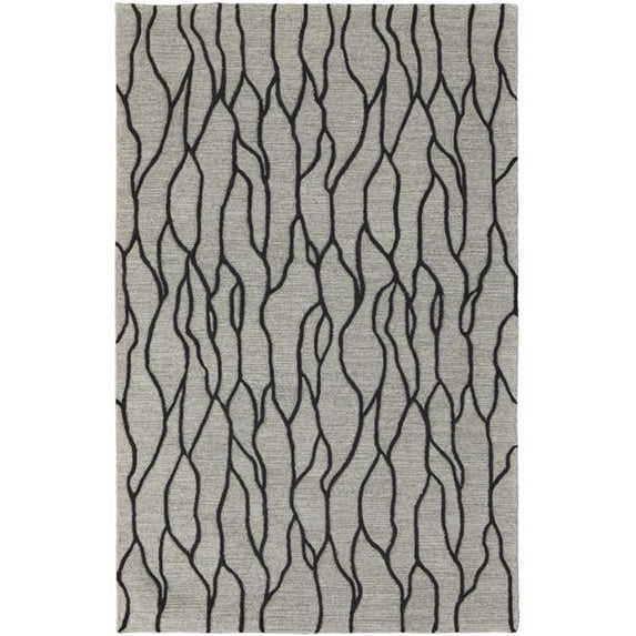 8 x 11 ft. Taupe Black & Gray Wool Abstract Hand Tufted Handmade Stain Resistant Rectangle Area Rug