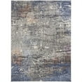 thumbnail image 1 of 8 x 11 ft. Taupe Blue & Ivory Abstract Power Loom Distressed Stain Resistant Rectangle Area Rug, 1 of 1