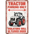 thumbnail image 1 of 8" x 12" Aluminium Retro Sign Tractor Parking Sign Room Decor Home Decoration - Cute Tractor Gifts for Men Boys Wall Art, 1 of 7