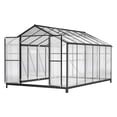 thumbnail image 1 of 8' x 12' Greenhouse for Outdoors, Polycarbonate Greenhouse with Rain Gutter and Roof Vent, Aluminum Walk-in Green Houses for Outside for Patio Backyard Garden, 1 of 6