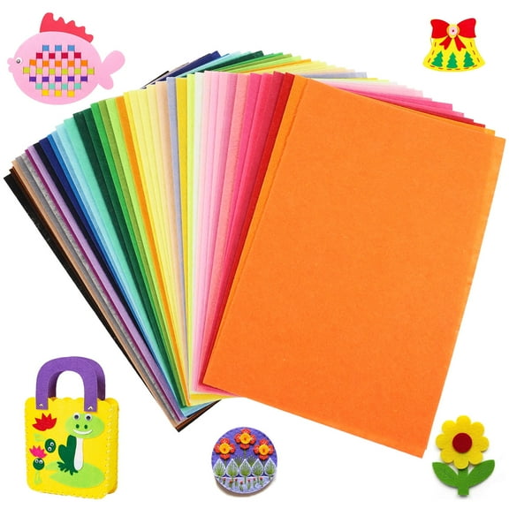 8 x 12 Inches Felt Sheets for Crafts,40 Pcs 1mm Thick Pre Cut Quilt Squares Assorted Patchwork Sewing DIY Craft for Kids School Projects