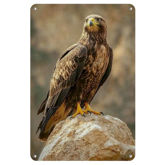 8" x 12" Iron Eagle Wall Art - Majestic Rocky Heights Design, Durable & Featherless, Easy to Hang for Home & Office Decor