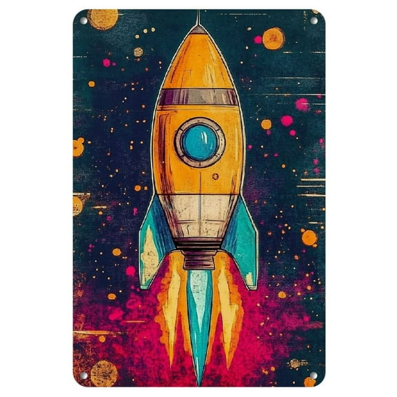 8" x 12" Iron sheet painting Wall Art - Spacecraft of Tomorrow, Advanced Technology Showcase, Futuristic Ship Profiles, Hyperdrive Engaged, Starship Wall Decor Innovation