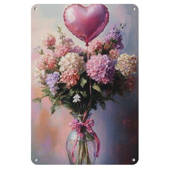 8"x 12" Iron sheet painting Wall Art - The Magic of Flowers: Valentine's Day's Sweet Surprise
