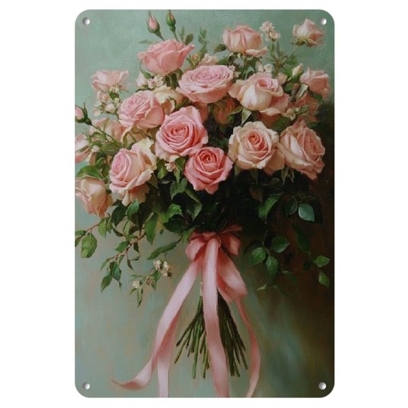 8"x 12" Iron sheet painting Wall Art - Valentine's Delight in Cup Gift! Lovely scenes for two. Splendid for celebration.