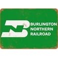 thumbnail image 1 of 8 x 12 Metal Sign - Burlington Northern Railroad - Vintage Decorative Tin Sign, 1 of 4