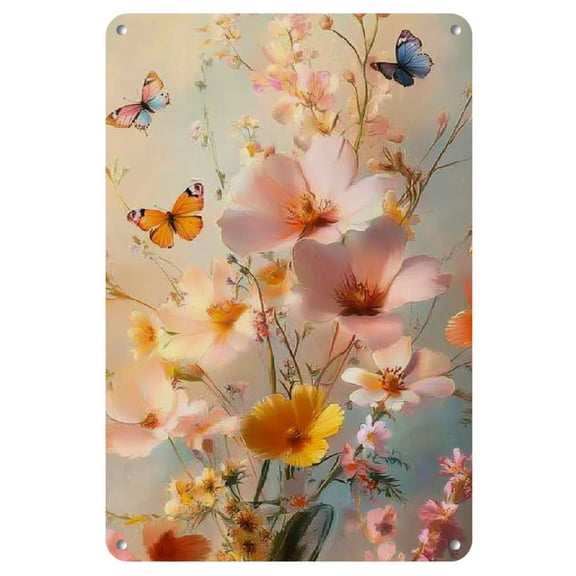 8" x 12" Metal Tin Sign: Wall Art - 'Flowerful Harmony' depicting a bouquet of flowers in perfect harmony.