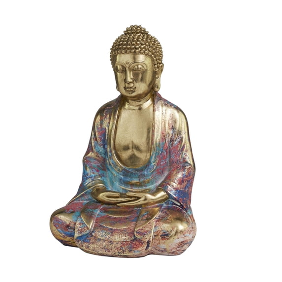 8" x 12" Multi Colored Resin Buddha Sculpture, by DecMode