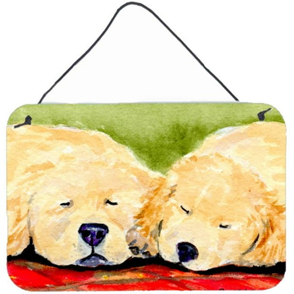 8 x 12 in. Golden Retriever Indoor Aluminium Metal Wall Or Door Hanging Prints