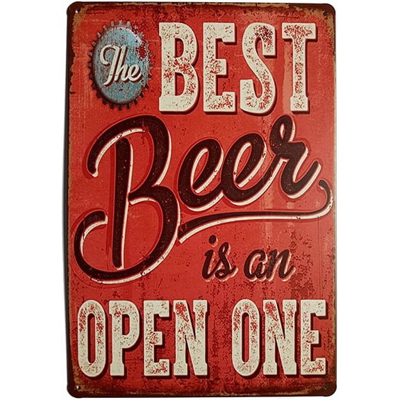 8 x 12 in Metal Tin Sign - Best Beer Vintage Funny Home decor Tin Sign Retro Metal Bar Pub Poster 8 x 12