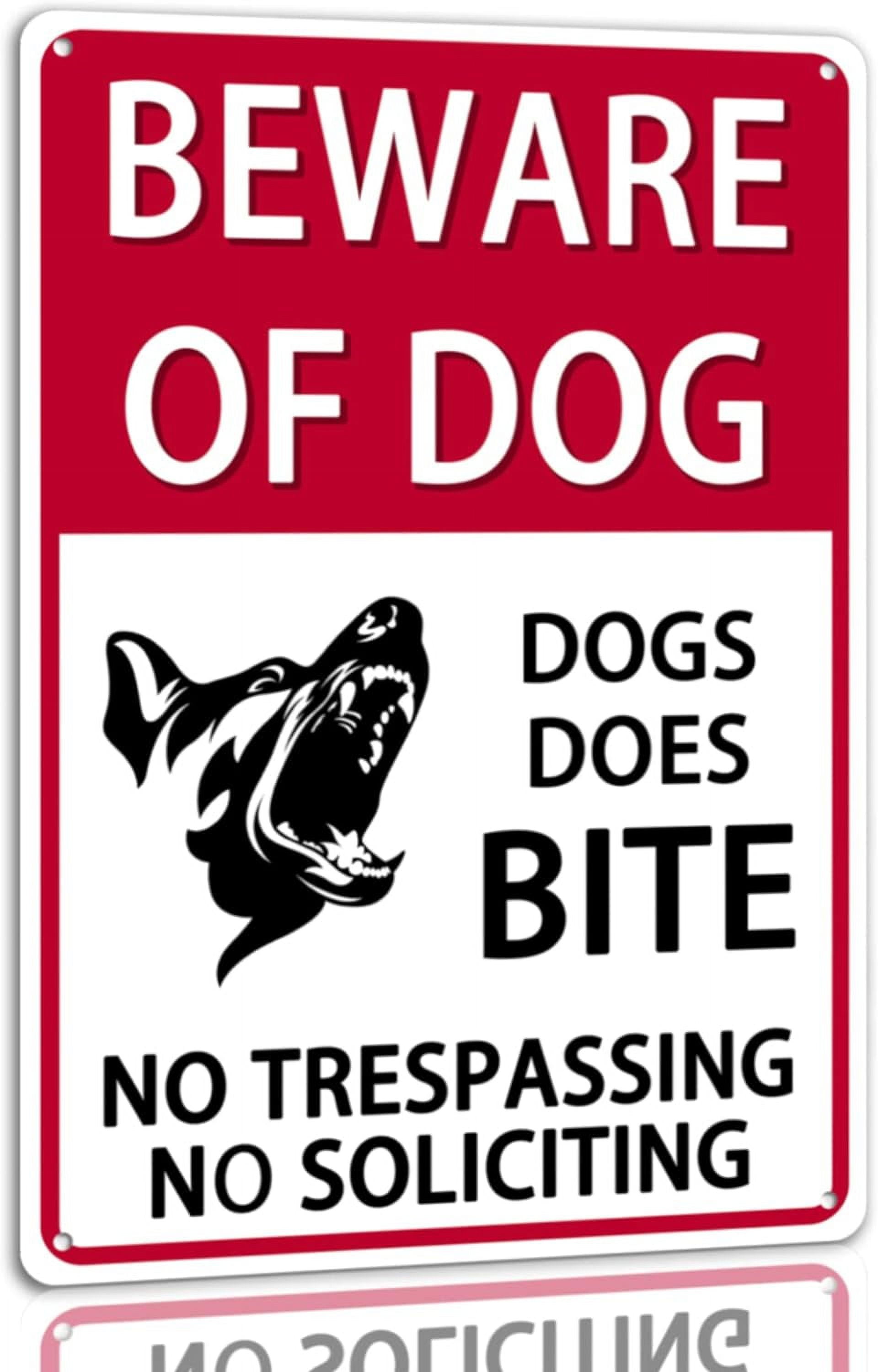 8 x 12 in Metal Tin Sign - Beware Of Dog Metal Tin Sign No Trespassing ...