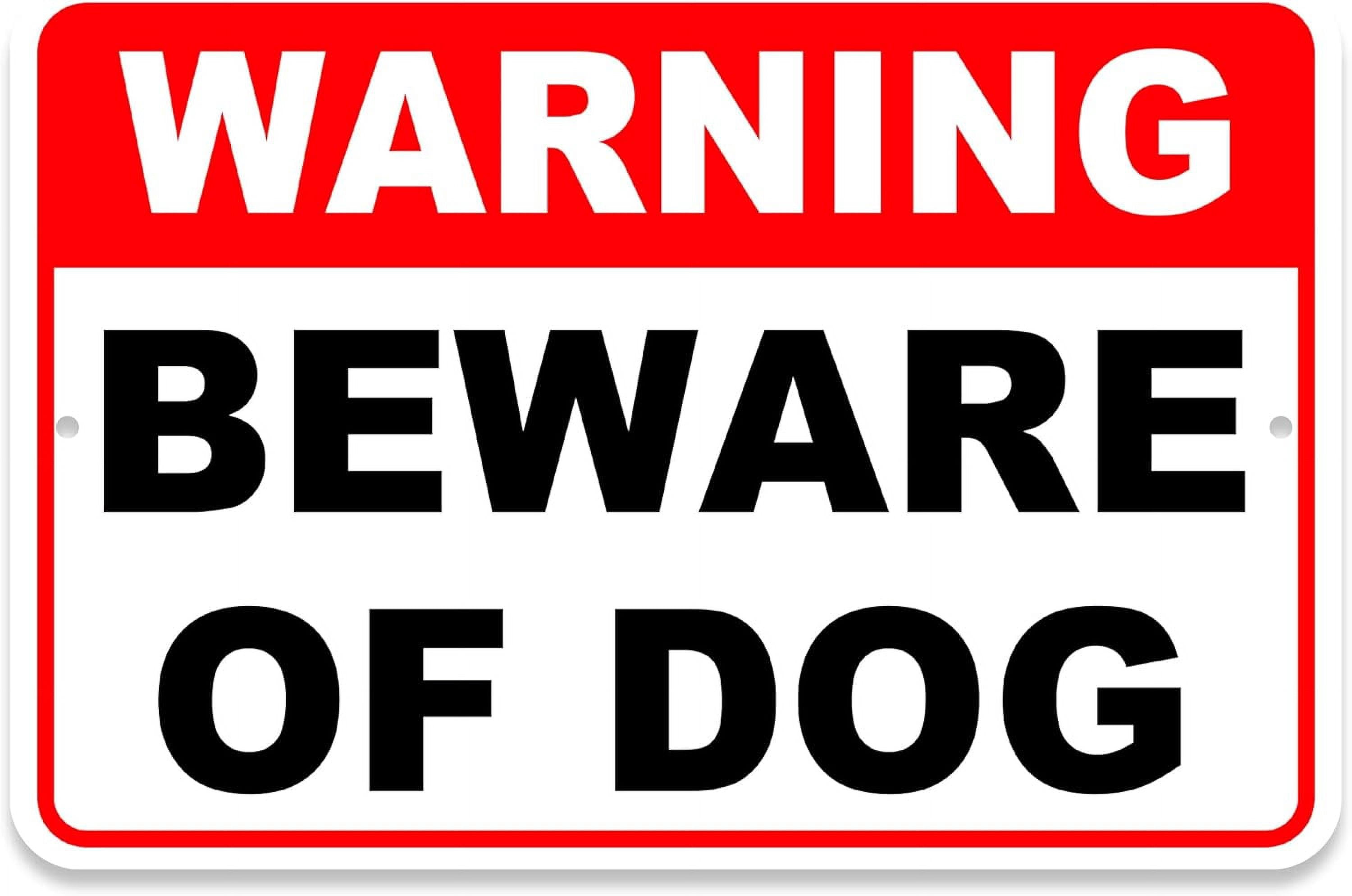 8 x 12 in Metal Tin Sign - Beware of Dog Sign, 8x12 Aluminum Dog ...