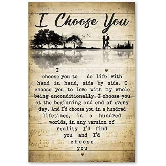 8 x 12 in Metal Tin Sign - Couple I Choose You for Husband Wife -Metal Tin Sign Wall Decor Farm Decor Home Decor Vintage Printinges
