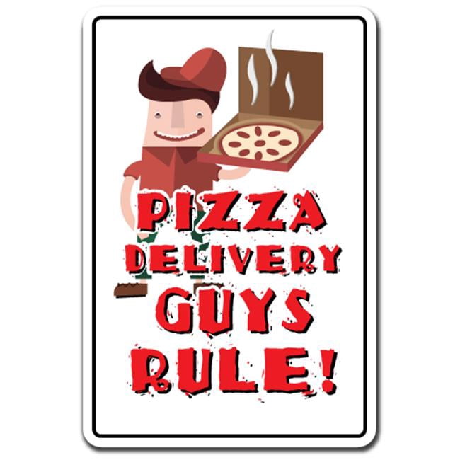 8 x 12 in. Pizza Delivery Guys Rule Decal - Pizzeria Deliver Tips Party ...