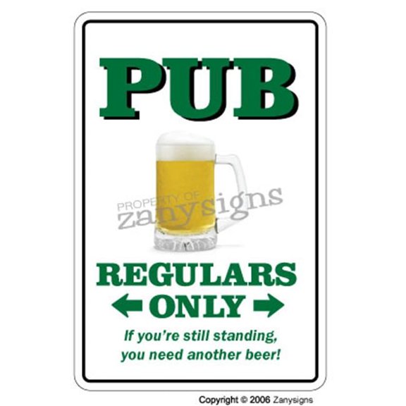 8 x 12 in. Pub Sign Parking Signs - Bar Lounge Bartender Drinker Liquor Grub
