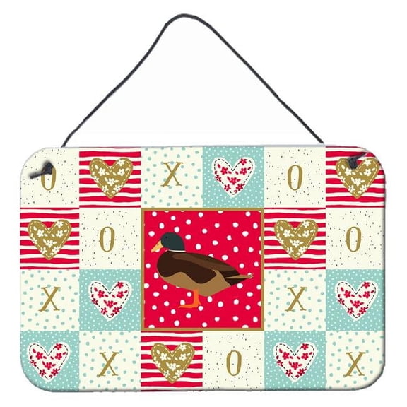 8 x 12 in. Silver Bantam Duck Love Wall or Door Hanging Prints