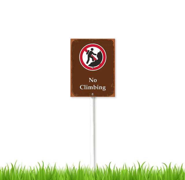 8 x 12 inch Campground Stakes No Climbing Yard Sign Decorative Plant ...