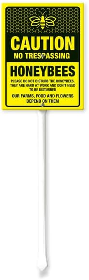 8 x 12 inch Garden Stakes Caution No Trespassing Yard Sign Decorative ...