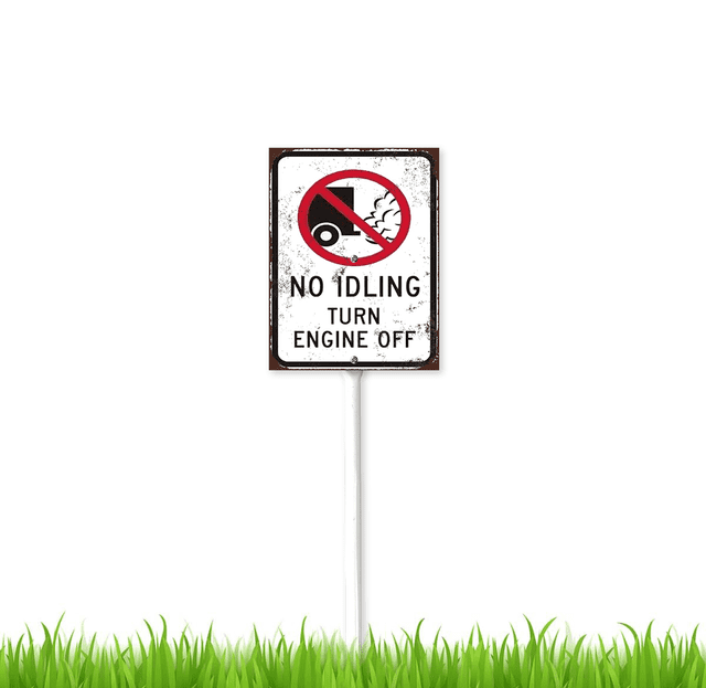 Cartello decorativo in metallo con scritta No Idling Zone Please Turn Off Your Engine Sign, adesivo di avvertimento in vinile autoadesivo da parete, poster 20,3 x 30,5 cm