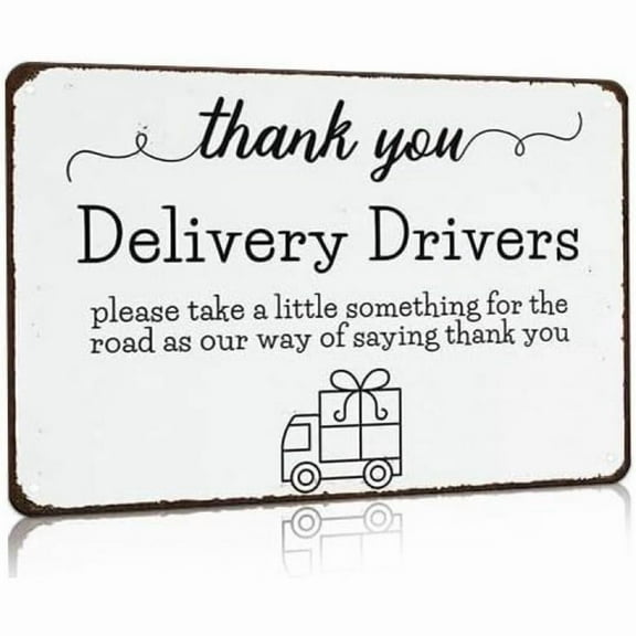 8 x 12inch Bestylez Thank You Delivery Driver Vintage Metal Sign for Home Front Door Shop Office Decor 8 X 12 Inch (3026)