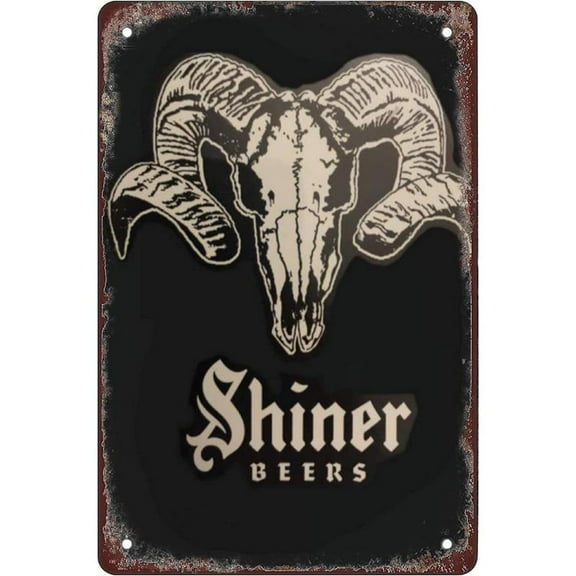 8 x 12inch Shiner Bock Beer Texas Ram Funny Tin Sign Garage Home Decor Bars Decor Art Poster Vintage Bakery Kitchen Cafe Wall Decoration 12x8 Inches