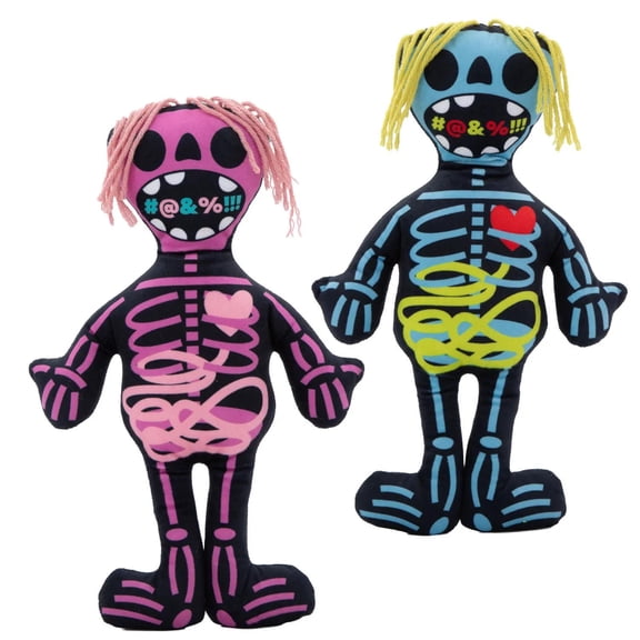 8" x 13" Anatomical Stuffed Skeleton Polyester Dolls Set - 2 Pc.