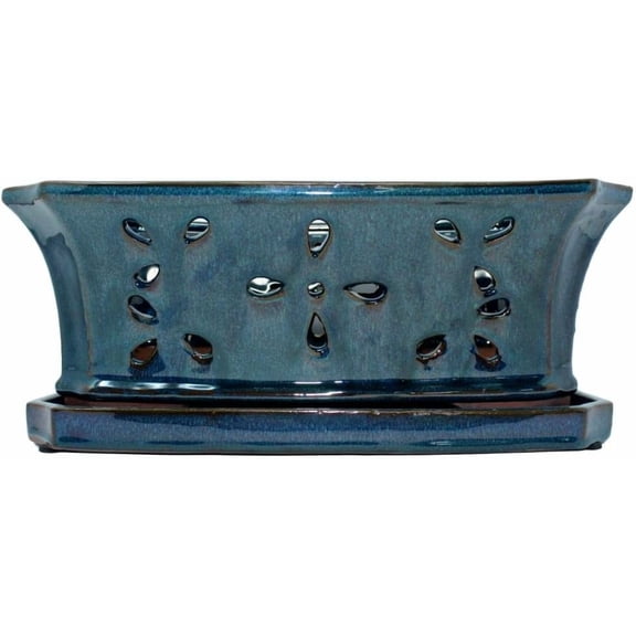 8 x 13 inch Ceramic Planter - Window Box (Teal Jade)