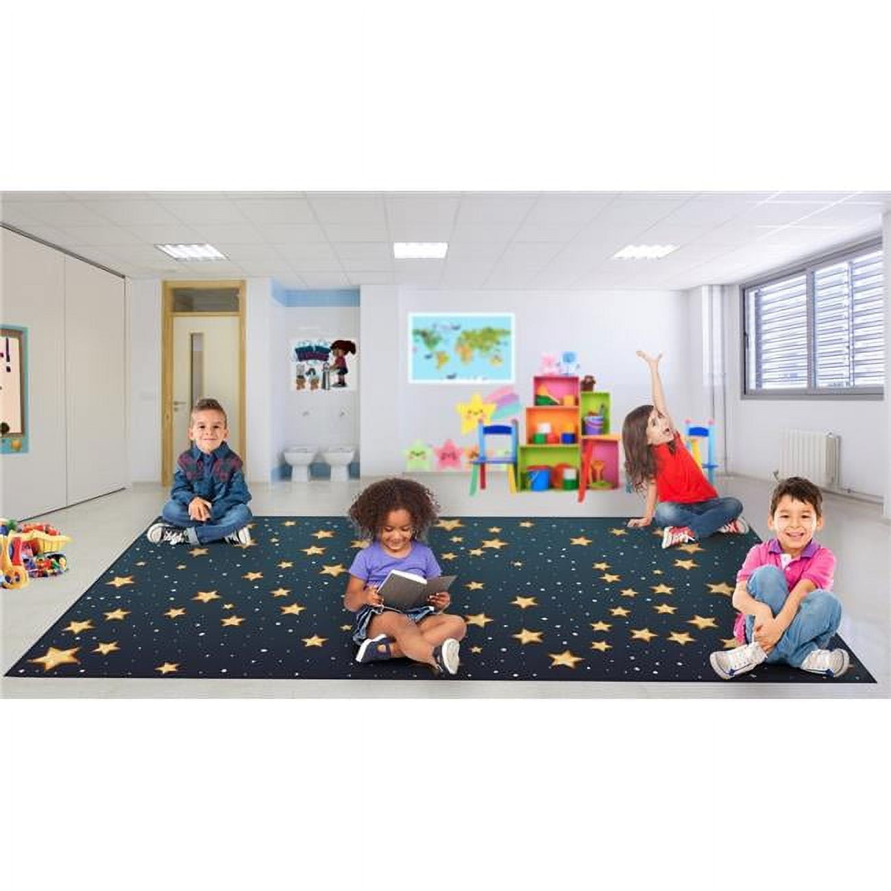 Social Area Rug 8 x 15 ft. Social Distancing Colorful Kids Classroom Seating Area Rug ...