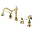 thumbnail image 1 of 8 x 16 in. Widespread Kitchen Faucet with Brass Sprayer - Polished Brass, 1 of 1