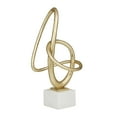 thumbnail image 1 of 8" x 19" Gold Polystone Swirl Abstract Sculpture, by DecMode, 1 of 7